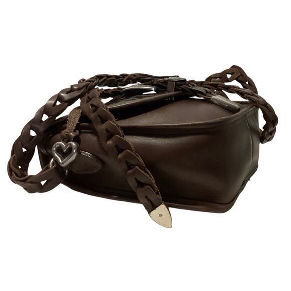 Vintage Brighton crossbody bag Leather Alligator Embossed dark brown #047765 - Picture 5 of 8